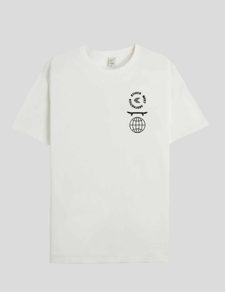 CARIUA T-shirt etica incontrare estetica tee spento bianco
